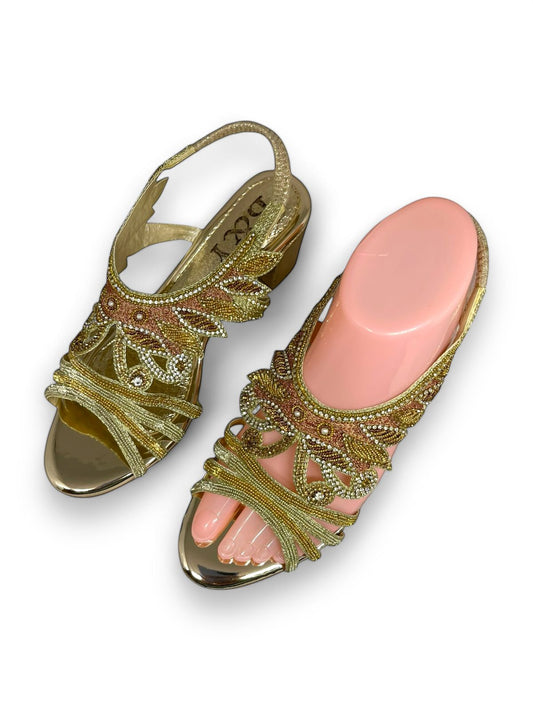 Phase Golden  Mid Heel Sandal
