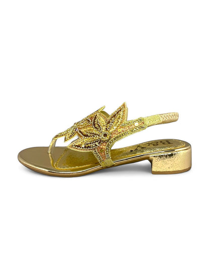 Radiance Golden Block Heels  Sandal