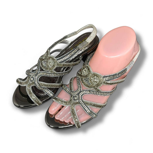 Cloud Silver  Mid Heel Sandal
