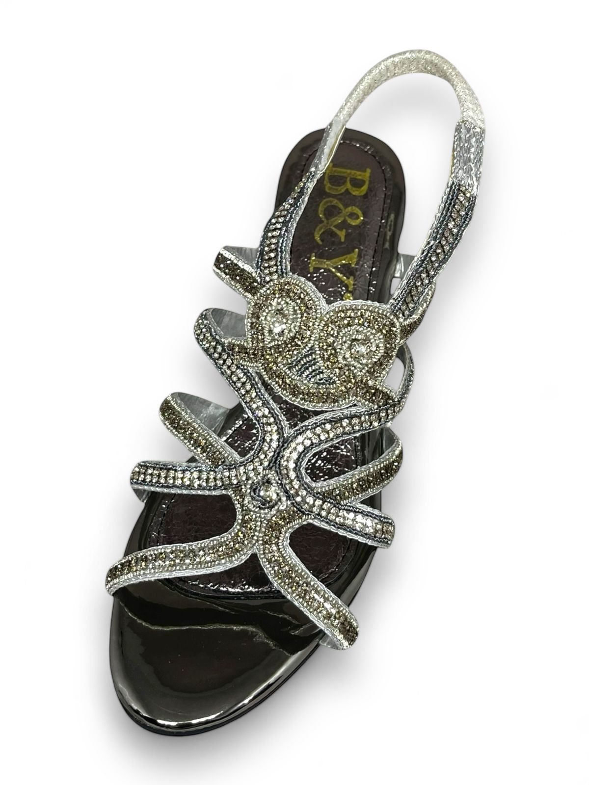 Cloud Silver  Mid Heel Sandal