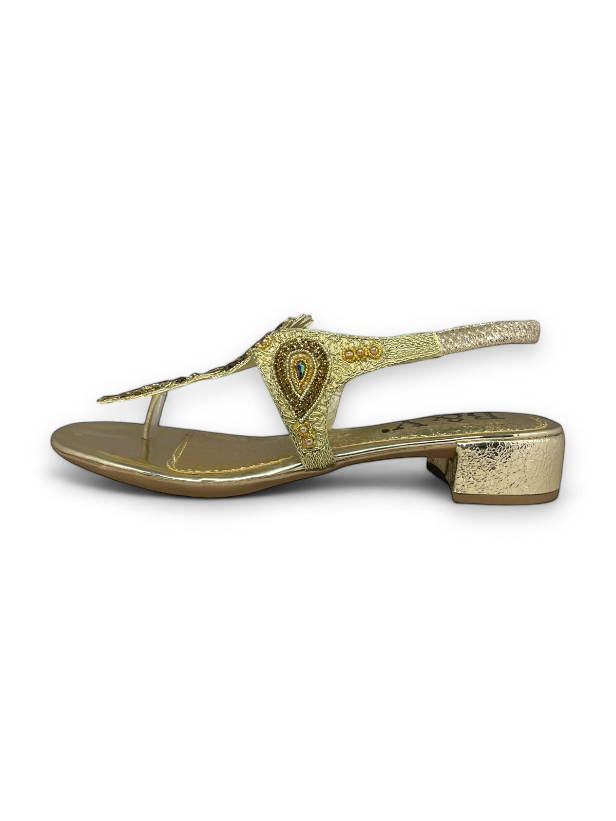 Glimpse Golden Block Heels  Sandal