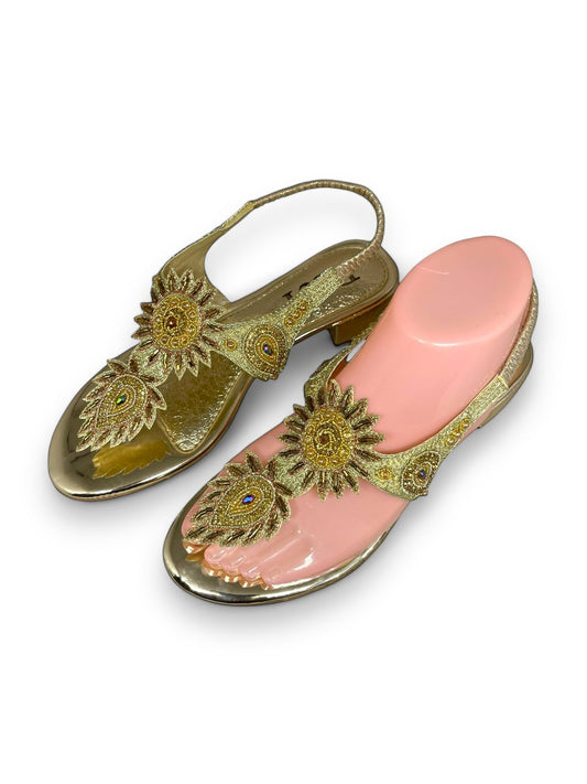 Glimpse Golden Block Heels  Sandal