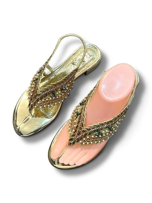 Dalurea Golden Block Heels  Sandal