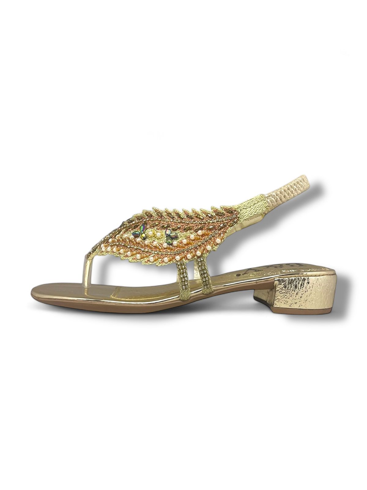 Dalurea Golden Block Heels  Sandal