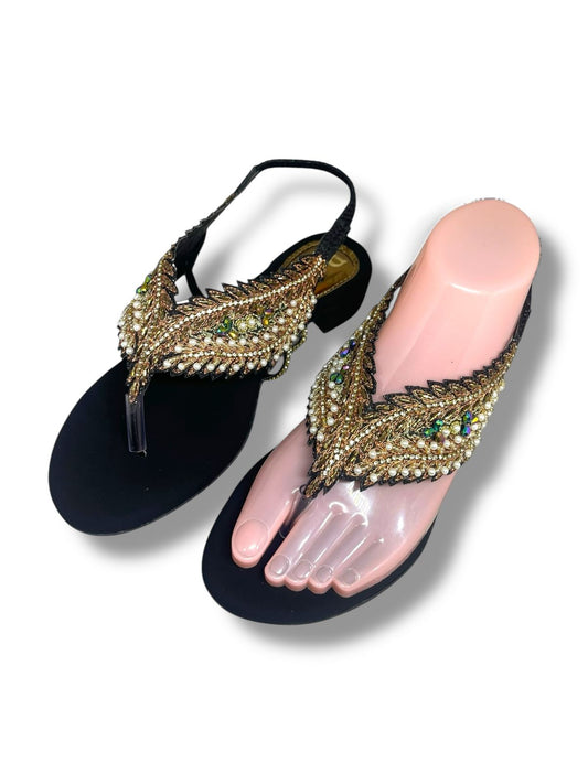 Dalurea Black Block Heels  Sandal