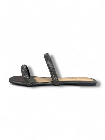 Clasp Silver Flat Slip-on Sandal