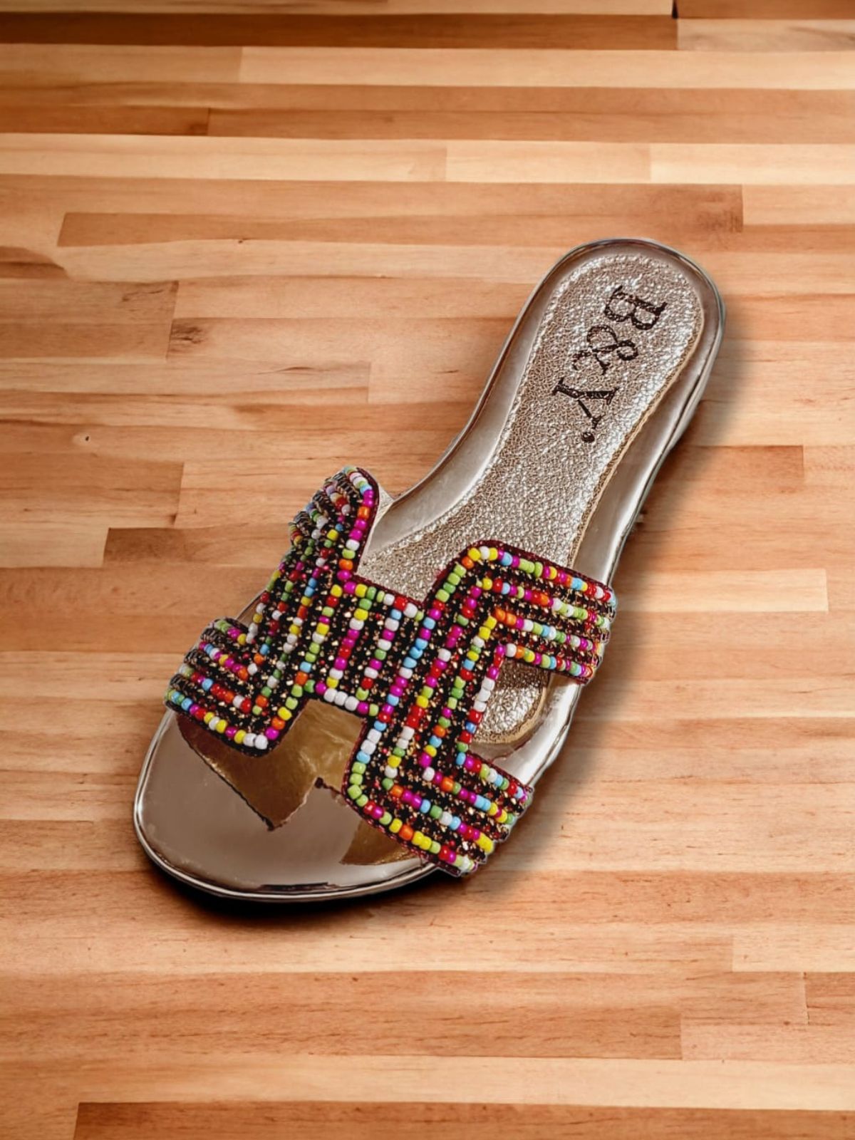 Shimmer Vinho Flat Slip-on Sandal