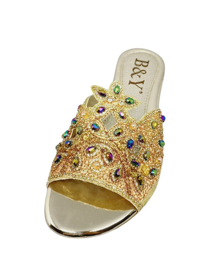 Saphila Golden Flat Slip-on Sandal