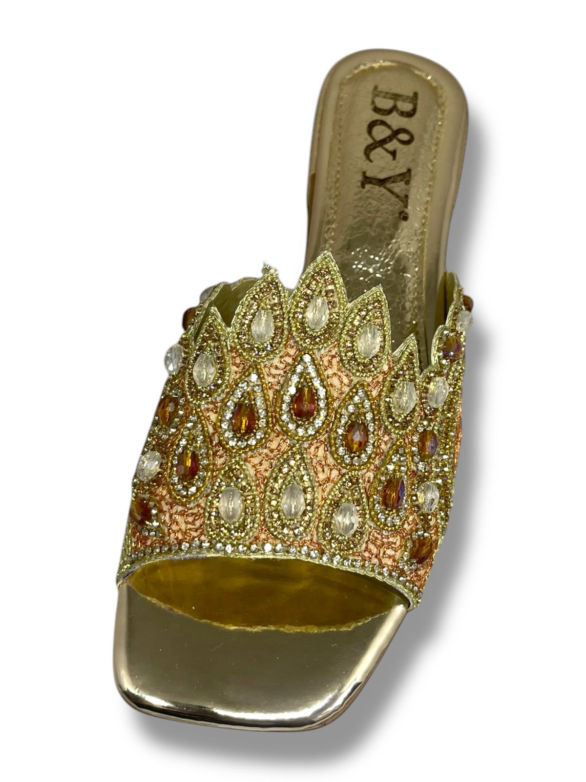 Lilt Golden Block Heel Slip-on Sandal