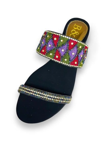 Hint Black Block Heel Slip-on Sandal